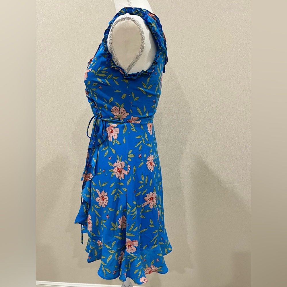 Lulu's Vibrant Blue Floral Mini Dress 0012 - Picture 3 of 6